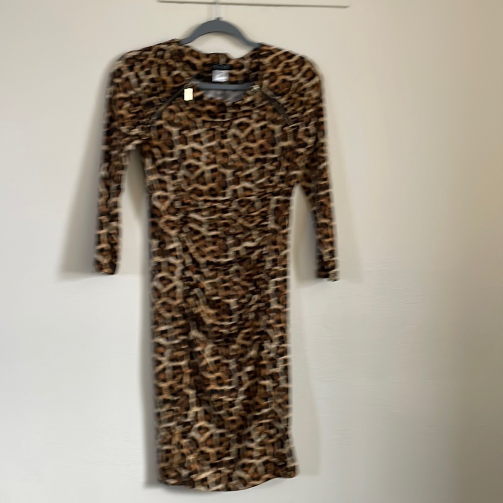 Size small Venus leopard print, long sleeve dress.